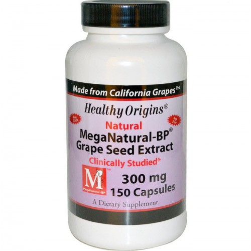อาหารเสริม เมล็ดองุ่น Healthy Origins, MegaNatural-BP Grape Seed Extract, 300 mg, 150 Capsules